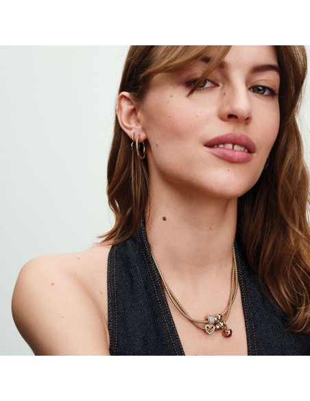 PANDORA Funklende Pavé Tredobbelt Række Charm | Glimtende Elegance