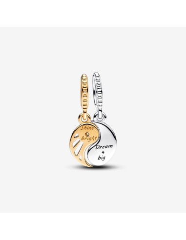 PANDORA To-tonet Sol & Måne Charm | Unikt Vedhæng til Dit Smykke