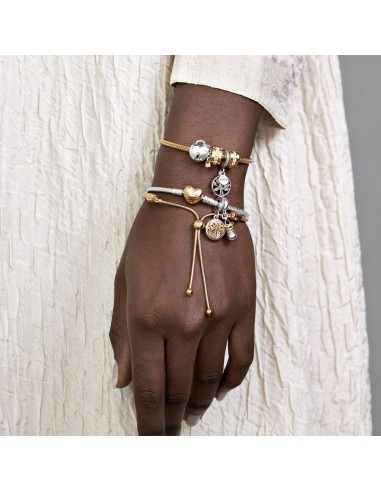 PANDORA Slangekædearmbånd med hjertelås til personlige charms.