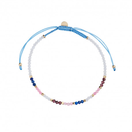 STINE A ICEBLUE RAINBOW MIX WITH BLUE CHALCEDONY, GARNET, LAPIS AND PINK JADE