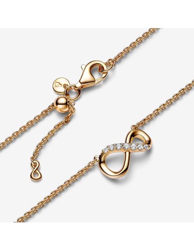 PANDORA Logo Pavé Cirkel Collier-Halskæde | Elegant og Moderne Design