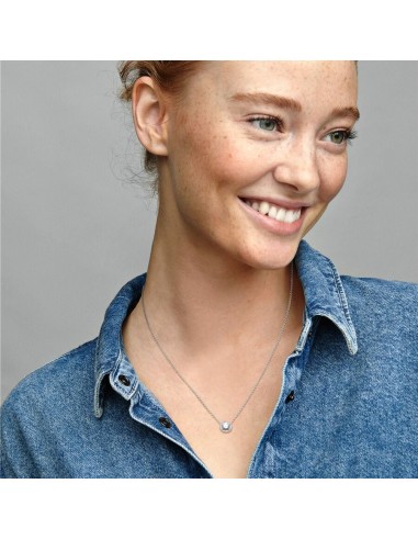 PANDORA Timeless Pavé Enkeltradet Collier-halskæde | Klassisk og Skinnende Design