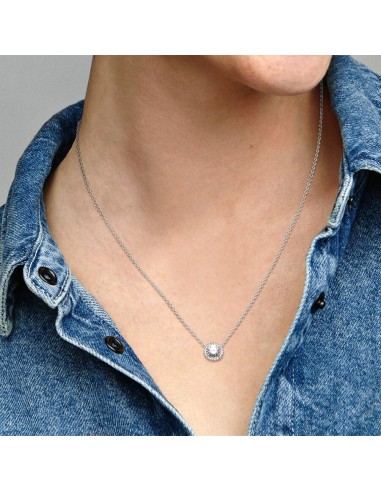 PANDORA Timeless Pavé Enkeltradet Collier-halskæde | Klassisk og Skinnende Design