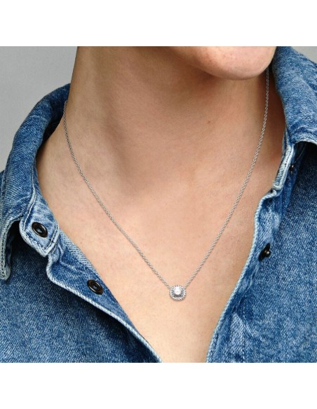 PANDORA Timeless Pavé Enkeltradet Collier-halskæde | Klassisk og Skinnende Design PANDORA Timeless Pavé Enkeltradet Collier-halskæde | Klassisk og Skinnende Design