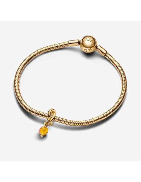 PANDORA | November Facetteret Honning Evighedscirkel Charm med vedhæng PANDORA | November Facetteret Honning Evighedscirkel Charm med vedhæng