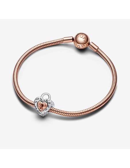 PANDORA | Totonet charm med todelte hjerter med hængelås PANDORA | Totonet charm med todelte hjerter med hængelås