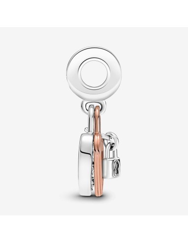 PANDORA | Hjertehængelås Charm med dobbelt vedhæng