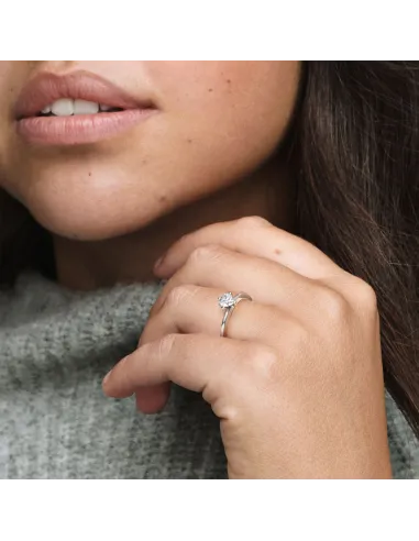 PANDORA | Klart Hjerte Solitairering