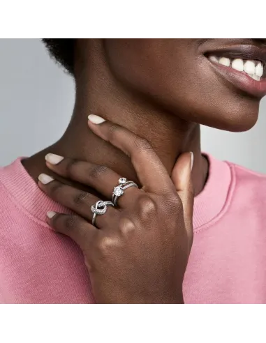 PANDORA | Klart Hjerte Solitairering