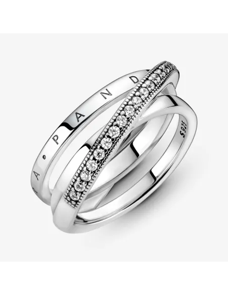 PANDORA | Krydsende Tredobbelt Pavé Båndring PANDORA | Krydsende Tredobbelt Pavé Båndring