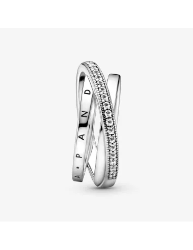 PANDORA | Krydsende Tredobbelt Pavé Båndring