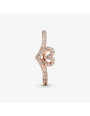PANDORA | Funklende Wishbone Hjerte Ring