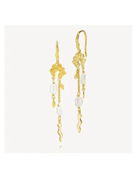 Sistie | Rosa Sølvforgyldt Øreringe