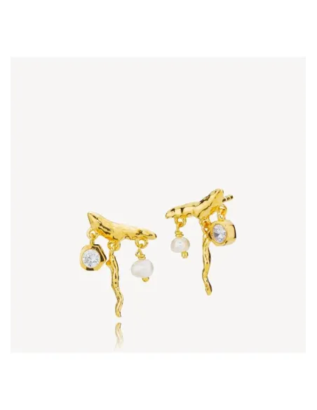 Sistie | Rosa Sølvforgyldt Ørestikker