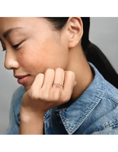 PANDORA | Rosa Funklende Krone Solitairering