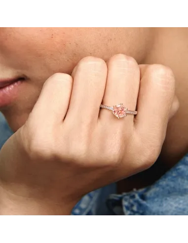PANDORA | Rosa Funklende Krone Solitairering