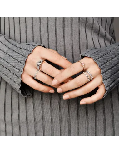 PANDORA | Rosa Funklende Krone Solitairering