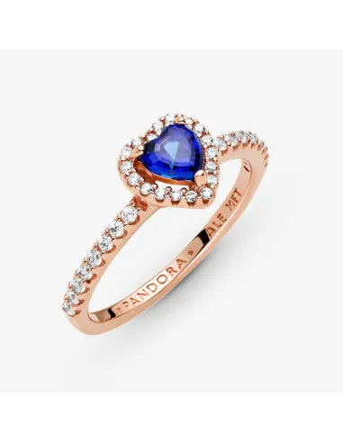 PANDORA | Funklende Blåt Forhøjet Hjerte Ring