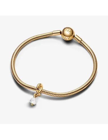 PANDORA | April Facetteret Klar Evighedscirkel Charm med vedhæng