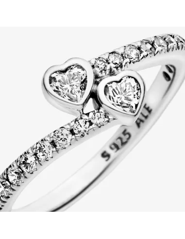 PANDORA | Two Sparkling Hearts Ring