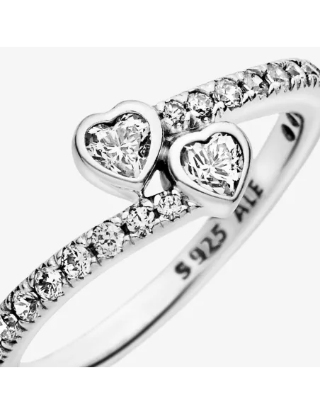 PANDORA | Two Sparkling Hearts Ring PANDORA | Two Sparkling Hearts Ring