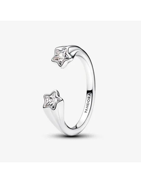 Pandora åben ring med stjerneskud i sterlingsølv, prydet med elegante zirkoner. Pandora åben ring med stjerneskud i sterlingsølv, prydet med elegante zirkoner.