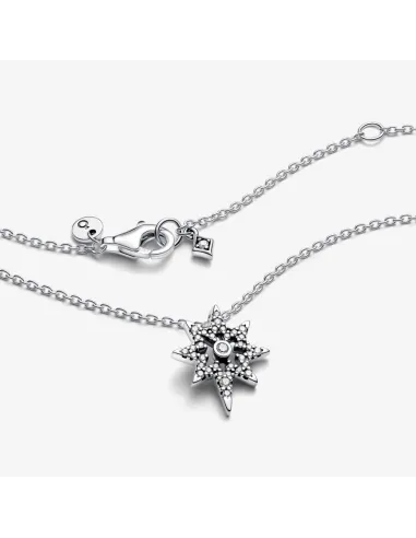 Pandora halskæde med nordstjernevedhæng i sterlingsølv og klar zirkon.