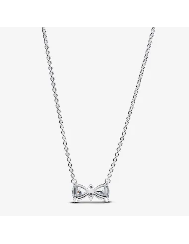 Pandora funklende sløjfe halskæde i sterlingsølv med kubiske zirkoner.