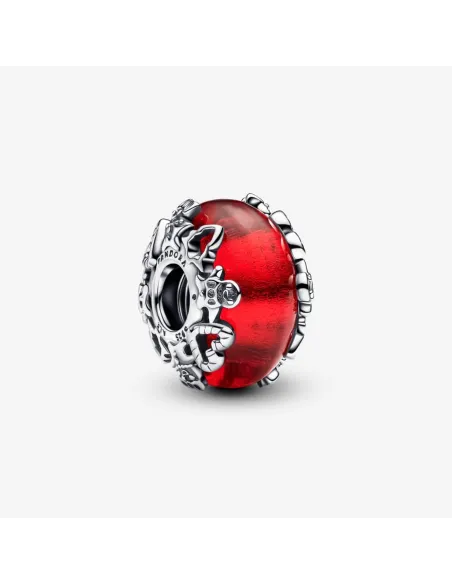 Pandora Julemagi Muranoglas Charm i rød med gylden folie og julemotiver Pandora Julemagi Muranoglas Charm i rød med gylden folie og julemotiver