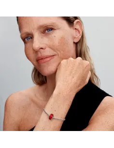 Pandora Julemagi Muranoglas Charm i rød med gylden folie og julemotiver 2