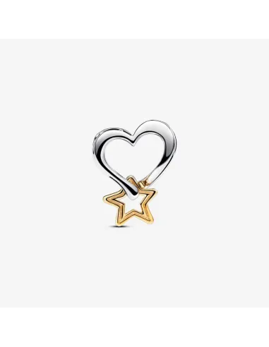 Pandora Lykkestjerne & Hjerte Charm i blandet metal med 14 kt. guldbelagt stjerne