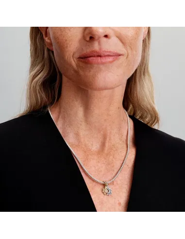 Pandora Todelt Sol & Måne Charm med vedhæng i guldbelagt halvsol og halvmåne