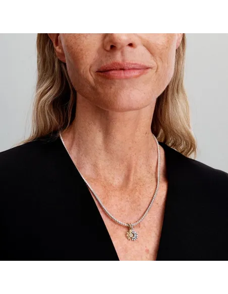 Pandora Todelt Sol & Måne Charm med vedhæng i guldbelagt halvsol og halvmåne