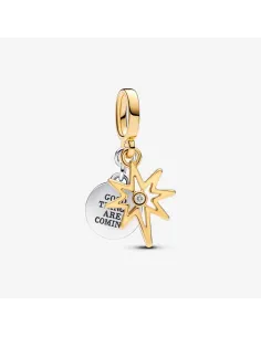 Nordstjerne Charm med 14 kt. guldbelægning og laboratoriedyrket diamant.
