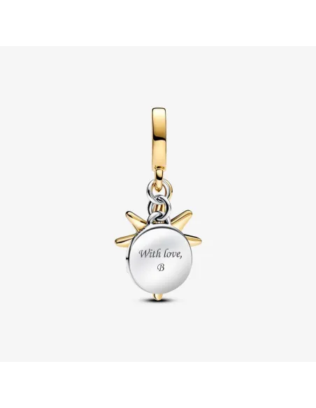 Nordstjerne Charm med 14 kt. guldbelægning og laboratoriedyrket diamant.