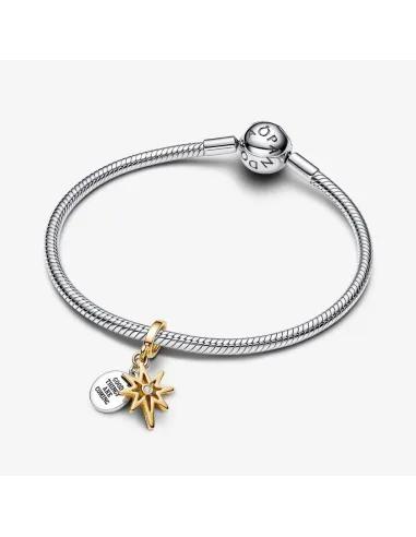 Nordstjerne Charm med 14 kt. guldbelægning og laboratoriedyrket diamant.