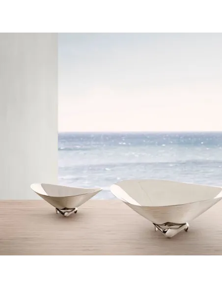 Georg Jensen Koppel Wave skål stor – elegant skål i rustfrit stål.