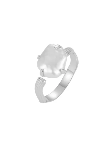 Lorien Ring – unik ring med ferskvandsperle og bølget design fra Tides.