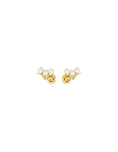 Sidra Petite Studs – små ørestikker med tre skalperler fra Tides kollektionen.