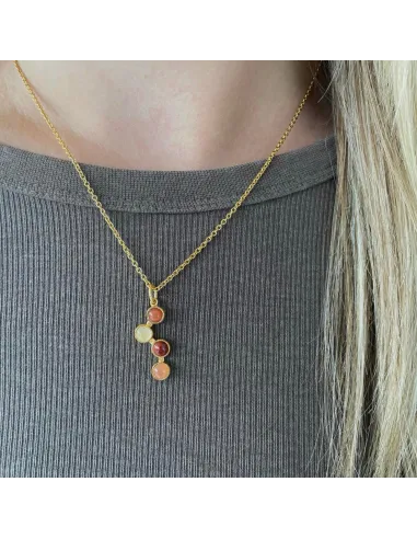 Heiring Horizon Pendant Red Mix – vedhæng med røde og varme sten, unikt look