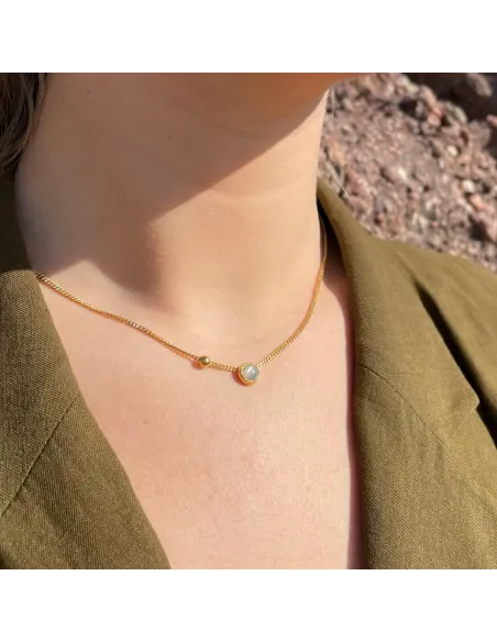 Heiring Koule Ørering med Akvamarin – ørestik med blå akvamarin-sten Heiring Koule Ørering med Akvamarin – ørestik med blå akvamarin-sten