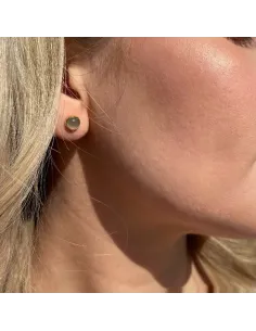 HEIRING | Koulè ørestik med peach månesten forgyldt 2