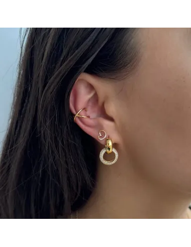 Grace Hoop 06 – Glamourøse øreringe i 18K guld og zirkonia-sten