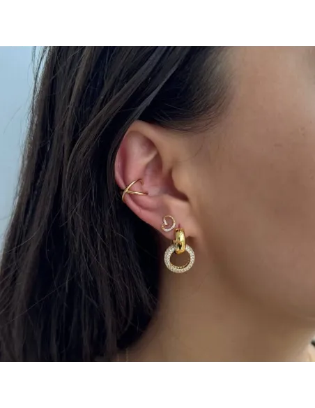 Grace Hoop 06 – Glamourøse øreringe i 18K guld og zirkonia-sten