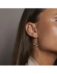 Grace Spiral 01 ørering – 18K guldbelagt sølv med zirkonia, 7 cm lang 2