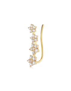 Venus Earring, 18K guldbelagt sølvørering med zirkonia, 18 mm, blomstermotiv