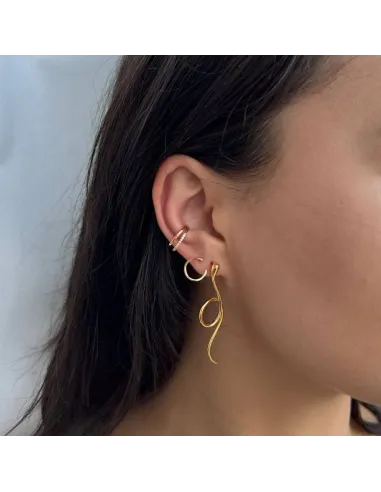 Grace Earstud 06 – 18K guldbelagt sølv, 5 cm ørestik med zirkonia