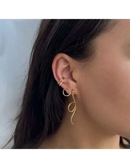 Grace Earstud 06 – 18K guldbelagt sølv, 5 cm ørestik med zirkonia