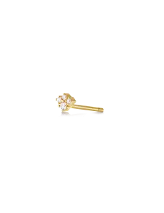 Gaia Earstud 01 – 18K guldbelagt sølvørestik med zirkonia, 1,8 mm høj