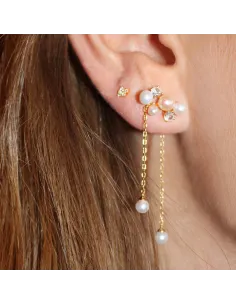 Gaia Earstud 01 – 18K guldbelagt sølvørestik med zirkonia, 1,8 mm høj 2